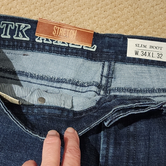 T.K. Axel Mens Slim Boot Stretch Blue Jeans 34 x 32 - Picture 4 of 5